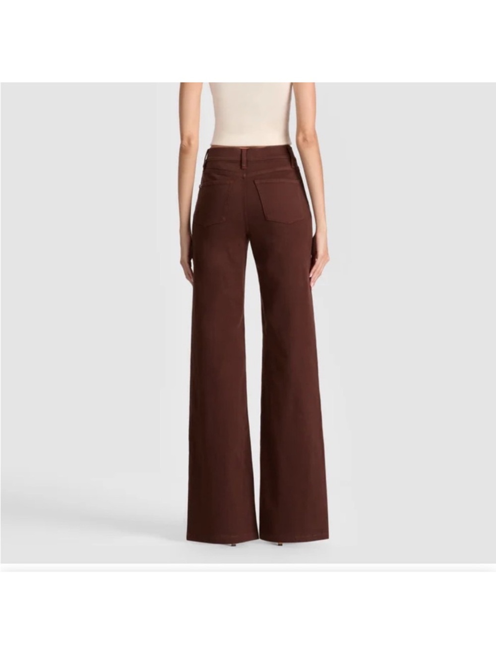 Alice & Olivia High-Rise Wide Leg Jeans in Chocolate Brown 29 - Picture 2 of 13